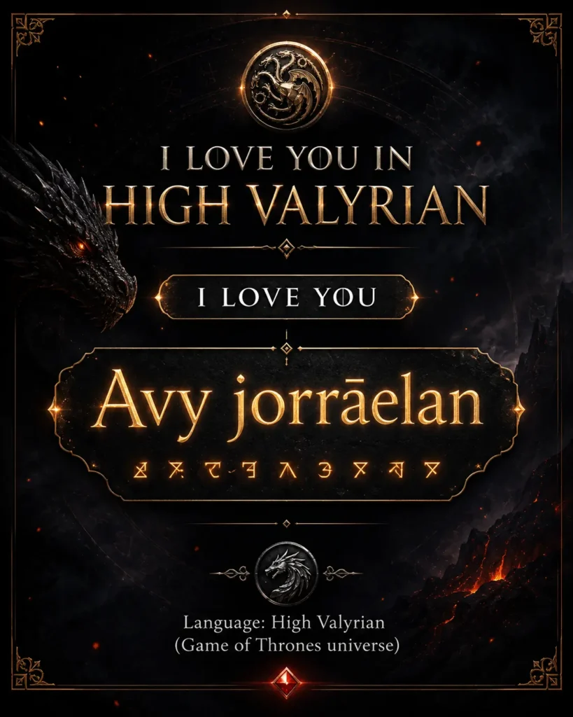 How to Say I Love You in High Valyrian