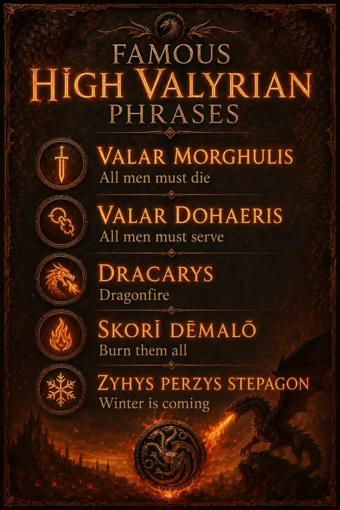 popular High Valyrian Love Phrases